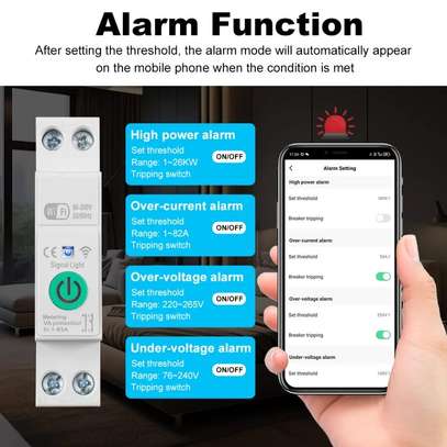 63a Din Rail Wifi Smart MCB With KWH Power Metering Tuya App image 2