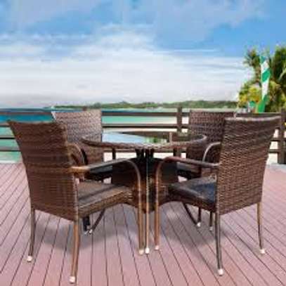 4 Piece Armrest Rattan Outdoor Chairs image 1
