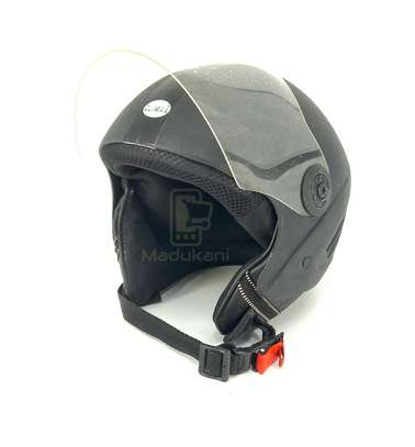 Premium Open Face Motorcycle Helmet , Matt Black image 2