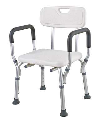 HEIGHT ADJUSTABLE SHOWER CHAIR WITH ARMS image 1