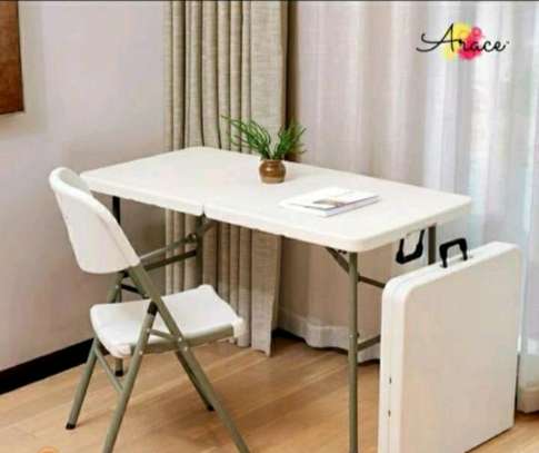 Foldable chair and table set image 1