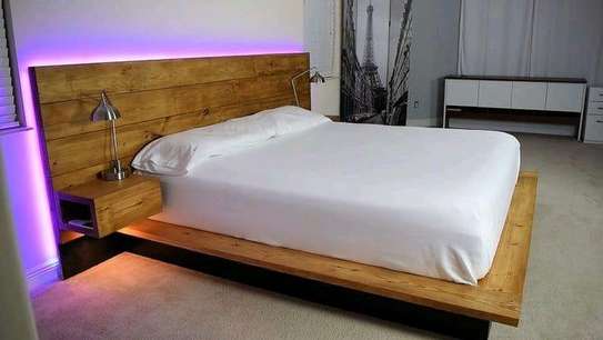 Floating solid wood bed image 5