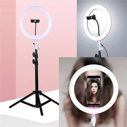 10" SELFIE RING LIGHT WITH 210CM LONG TRIPOD STAND & CELL PHONE HOLDER image 1