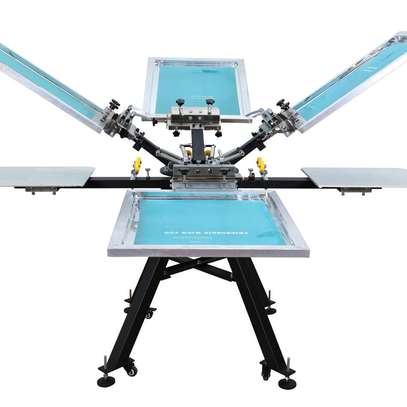 New design  4 color 4 station silk T shirt screen printing machine image 1