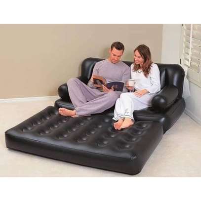 Bestway Leather Inflatable Pullout Sofa With Electric Pump;2 Seater image 1