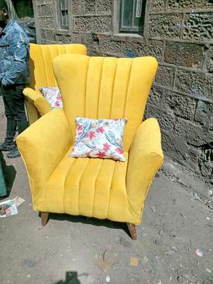 Classic tufted wingback arm chairs image 1