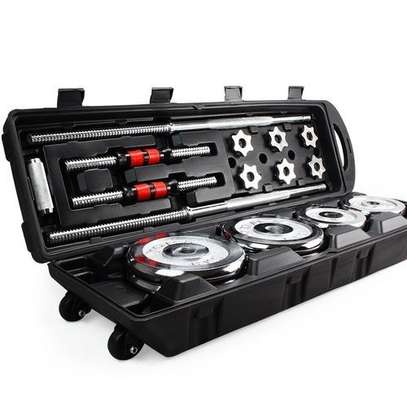 Chrome 50kgs Set Dumbbells/barbell With A Portable Case image 1