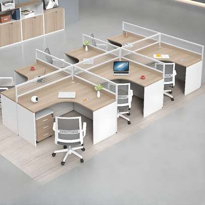 Workstations: Corner 6-User Brown Workstation image 8