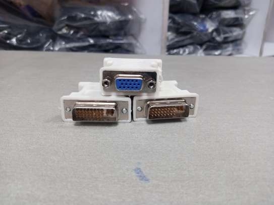 Generic DVI-I (male) to VGA (female) 24+5M Connector - white image 2