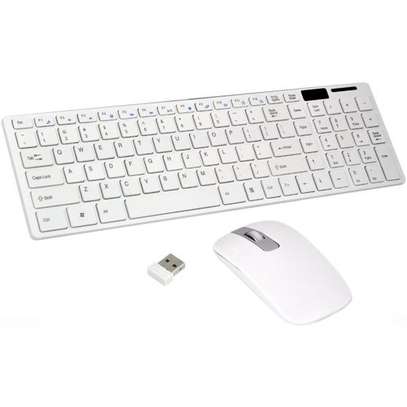 Ultra Thin White Wireless Keyboard Mouse K-06 image 5