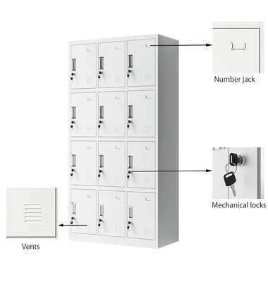 Durable 12-Locker Steel Office Cabinet for Secure Storage image 3