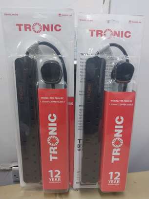 Tronic Extension Cable Black Power Strip 6Way Surge image 1