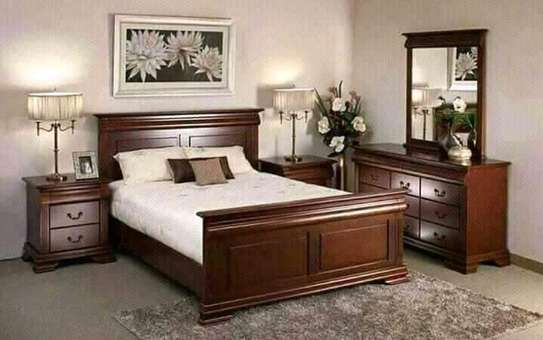 King Size Mahogany wood Beds, bedsides and dressers image 3