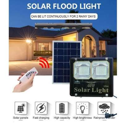 60W Watts Quality Outdoor Remote Controlled Solar Floodlight image 1