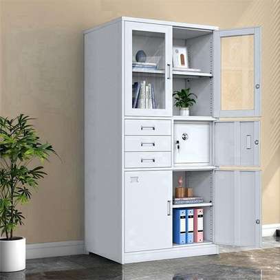 Glass & Metal Door File Cabinet – Steel Construction image 2