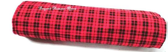 Genuine Red checkered maasai cloth image 2