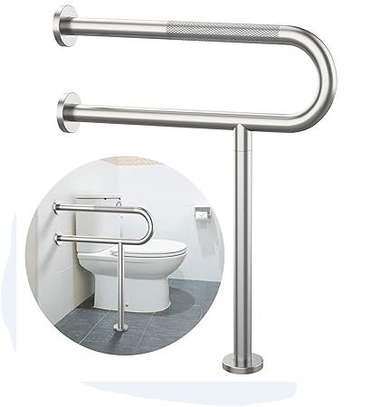 Stainless toilet support rail image 2