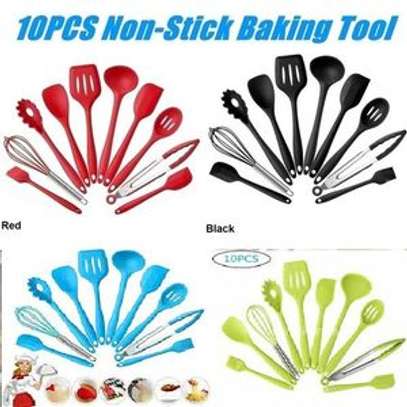 Silicon Cooking NON-STICK 10PCS Spoons Set image 1