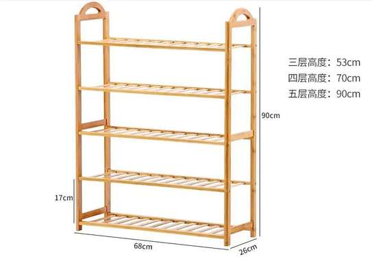 5 Tier Bamboo Shoe Rack Multifunctional Storage Organizer image 1