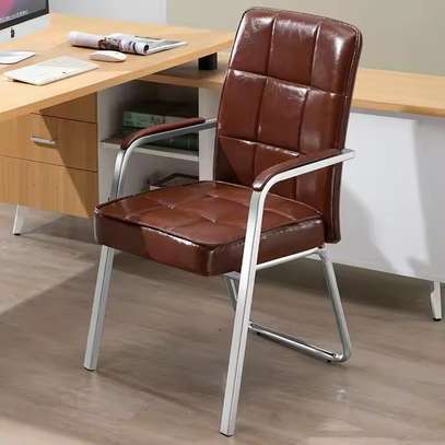 Faux PU Leather Chrome Visitor’s Chair image 5