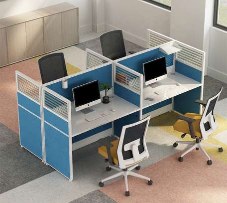 Office Workstation: Office Desk for 4 People image 1