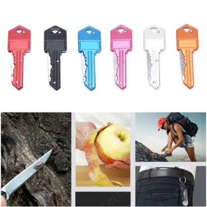 Hidden Key Shape Folding Knife Holder Keychain Portable Mini image 2