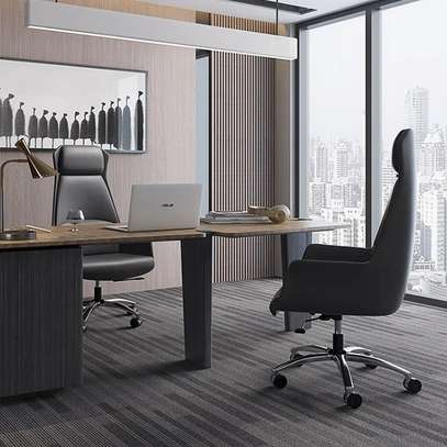Office Chair; High Back Leather Executive Chair image 3