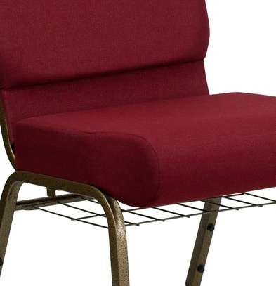 Office Chair: Red Padded Office Visitor Chair image 4