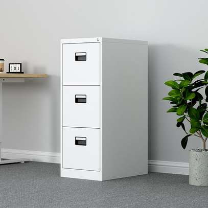 Contemporary 3-Drawer Vertical Metal Storage Cabinet image 2