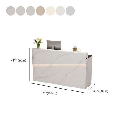Reception Desk: Rectangular Reception Desk with Hutch image 6