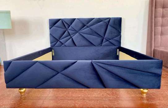 Blue upholstered patterned beds kenya image 1