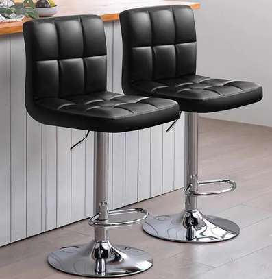 Chrome Base Leather Height Adjustable Counter Barstool image 8