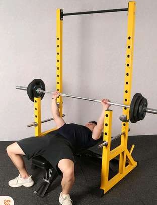Squat rack with bench image 1