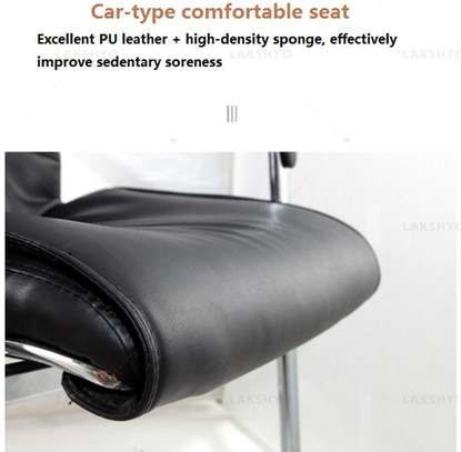 OFFICE CHAIR: Black  Heavy Leathered Office Chair image 2