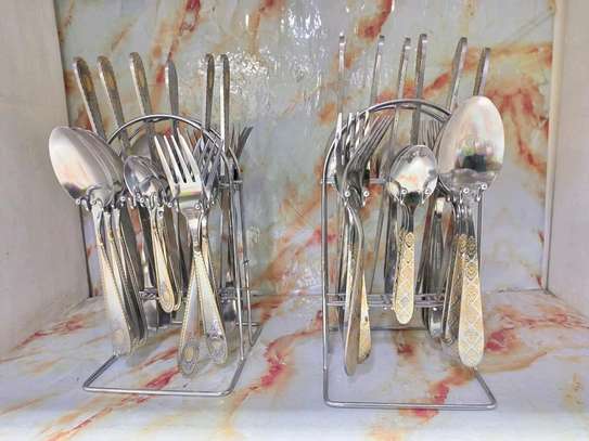 Cutlery set/Gold cutlery set image 1