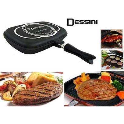Die-Cast Non Stick Grill Pan Double Sided Frying Pan Griddle Durane 32cm 