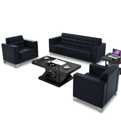 Office Sofa: Customized 5 Seater Leather Meeting Sofa image 5