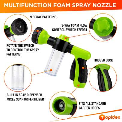 8 option high pressure Spray gun + foam soap image 1
