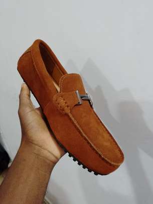Tods Suede Loafers Horsepit Loafers Mens Shoes Brown image 1