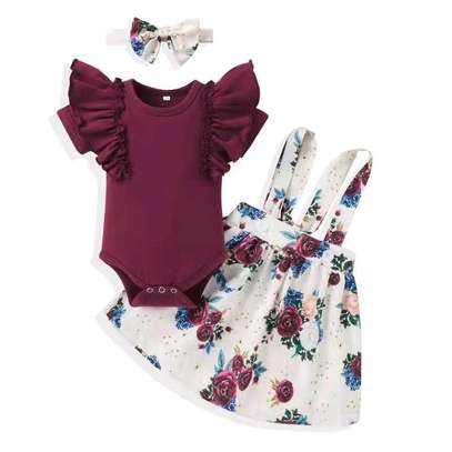 Baby girl out fit Available
    *Smart kid wear*
      *3 piece set*
Sizes *70 to 100* image 2