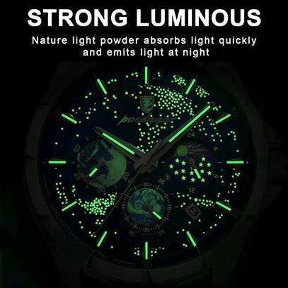 POEDAGAR Luminous Waterproof Chronograph Date Men Watch image 2