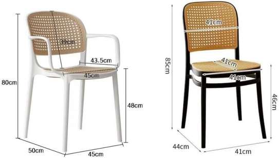 Dining Chair; Rattan Plastic Dining Home Chair image 2