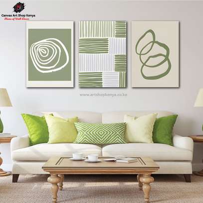 green abstract wall decor image 1