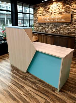 Modern Office Reception Table – Wooden Secretary Desk image 2