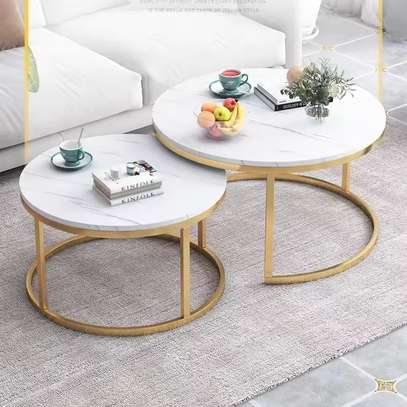 Coffee Table: Nordic Tempered Glass Round Coffee Table image 1