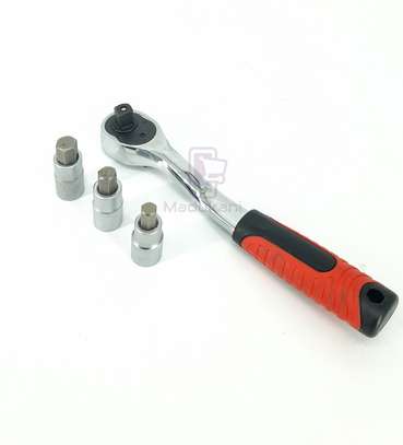 8mm, 12mm, 14mm ½ inch Hex Bit Sockets with Ratchet Handle image 1