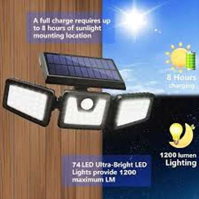 Split Solar Lamp- 3 Adjustable  Lamps, Motion Sensor image 2