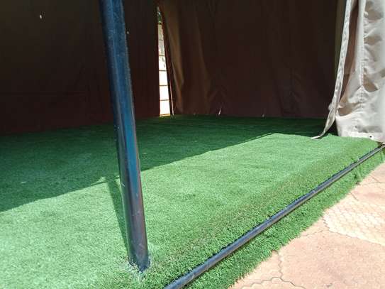 Artificial green grass carpet image 10
