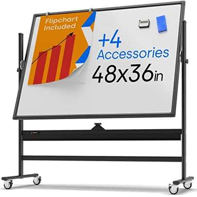 4’X3’ FT PORTABLE DOUBLE SIDED ROTATIONAL WHITEBOARD image 1