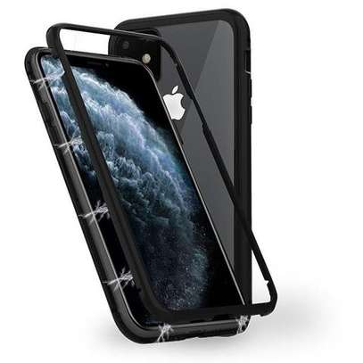 Magnetic Adsorption Case For iPhone 11 11 Pro 11 Pro Max- Clear Glass Back image 1